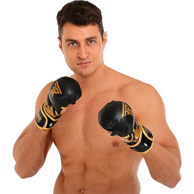 Перчатки Крабы спаринговые для MMA FISTRAGE VL-5521 (Черный-золотой)