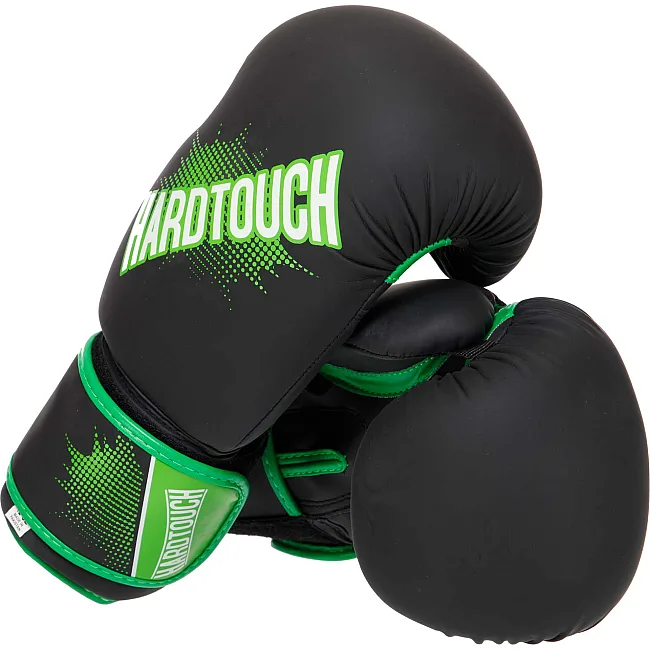 Распродажа! Перчатки для бокса PU HARD TOUCH BO-4432 (Черный-зеленый)