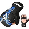 Тренувальні рукавиці RDX GRAPPLING GLOVES SHOOTER NEW AURA F17 чорний, синій