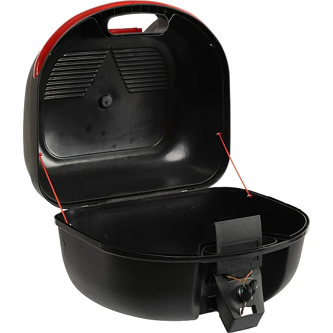 Центральный кофр задний для мотоцикла пластиковый Top Case JUHAO M-938 1шт 39x36x28см (Черный-красный)