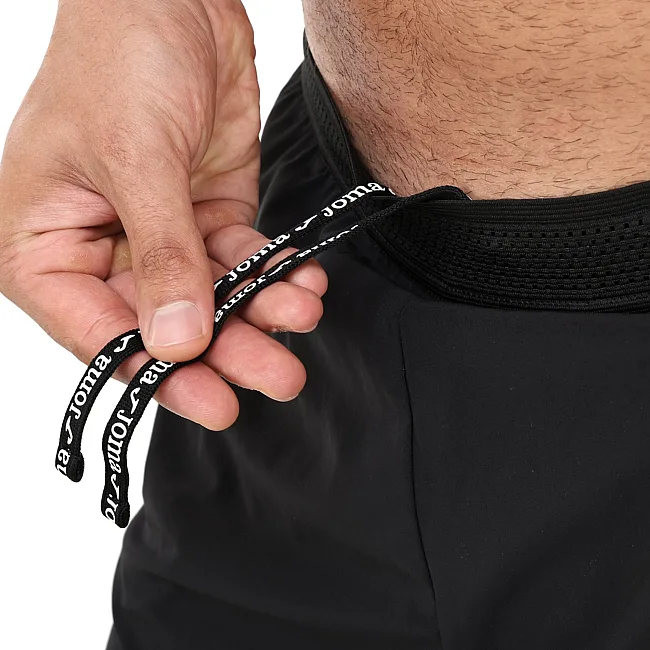 Спортивные шорты двойные 2 в 1 с тайтсами мужские JOMA SMASH 104441-100 (Черный)