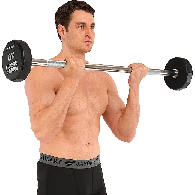Штанга неразборная с фиксированным весом прямая PEV HAMMER STRENGHT TA-9979-20 (Черный)