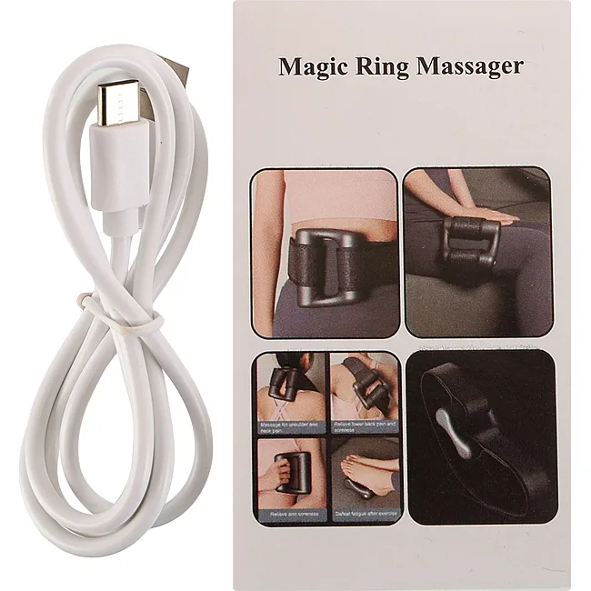 Массажер электрический для тела с ремнем вибрационное массажное кольцо Magic Ring Massager SP-PLANETA W836 (Черный)