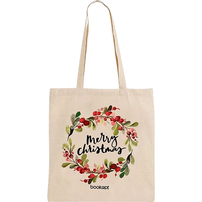 Розпродаж - Екошопер BookOpt BK4018 Merry Christmas бежевий