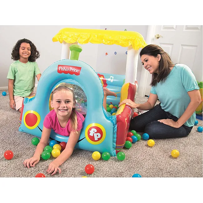 Манеж-поезд + мяч Fisher-Price Bestway 93537, 132 x 94 x 89 см - разноцветный