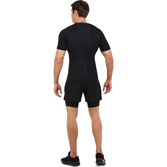 Спортивные шорты двойные 2 в 1 с тайтсами мужские JOMA SMASH 104441-100 (Черный)