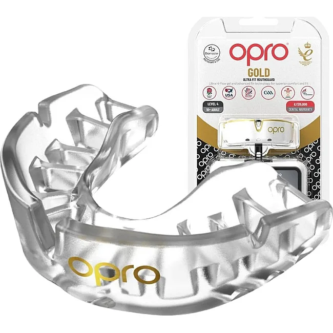 Капа для бокса OPRO Gold детская (возраст до 10 лет) Clear (art.102505007)