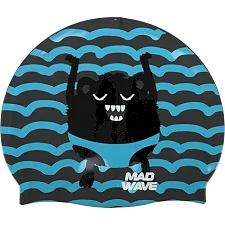 Шапочка для бассейна силиконовая юниорская MADWAVE Junior MONSTER M057309 (Голубой)