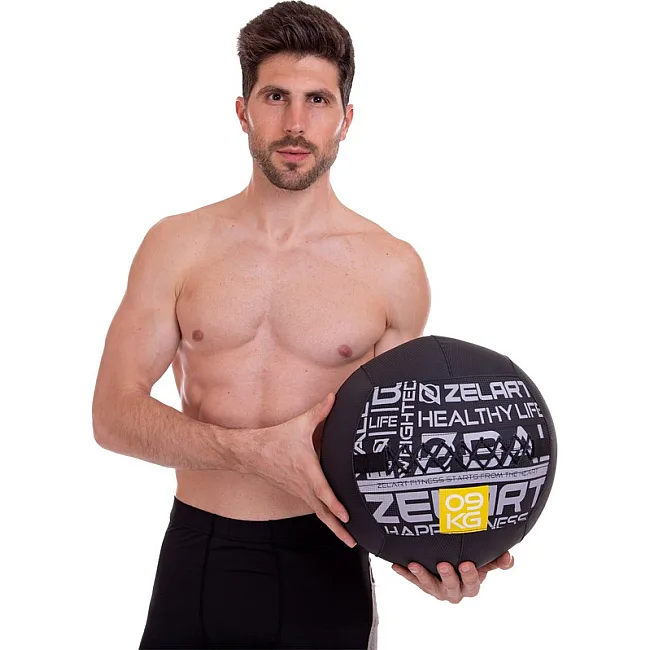 Мяч набивной медицинский для кроссфита WALL BALL ZELART
 FI-2637-9 9кг