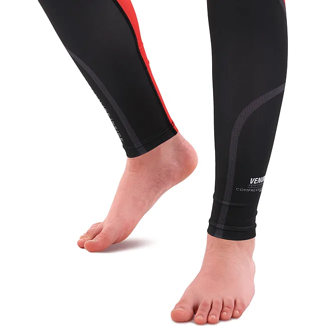 Компрессионные штаны леггинсы тайтсы детские VENUM
 9639B XXS
-L, (Черный-красный)