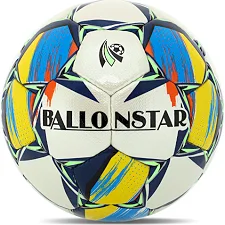 Футбольный мяч BALLONSTAR CRYSTAL BC-8166 №5 PU (Белый-голубой)