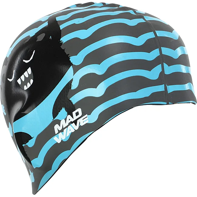 Шапочка для бассейна
 силиконовая юниорская MADWAVE
 Junior MONSTER M057309 (Голубой)
