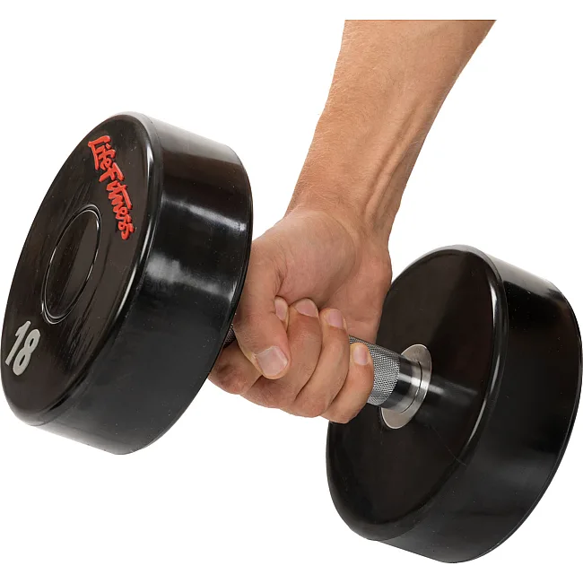 Гантель профессиональная
 с полиуретановым покрытием LIFE FITNESS SC-80081-18 1шт 18кг