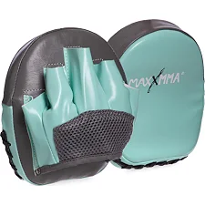 Мини-лапа боксерская изогнутая тренировочная PU MAXXMMA MP04 15x15x4см 2штуки (Серый-зеленый)