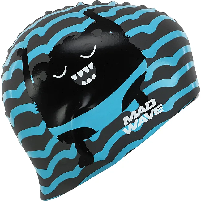 Шапочка для бассейна
 силиконовая юниорская MADWAVE
 Junior MONSTER M057309 (Голубой)