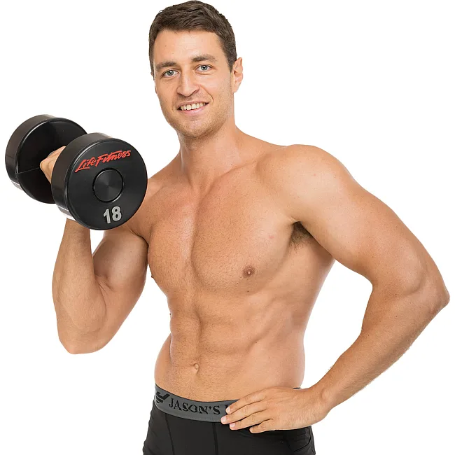 Гантель профессиональная
 с полиуретановым покрытием LIFE FITNESS SC-80081-18 1шт 18кг