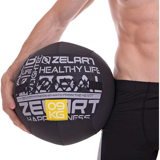 Мяч набивной медицинский для кроссфита WALL BALL ZELART
 FI-2637-9 9кг
