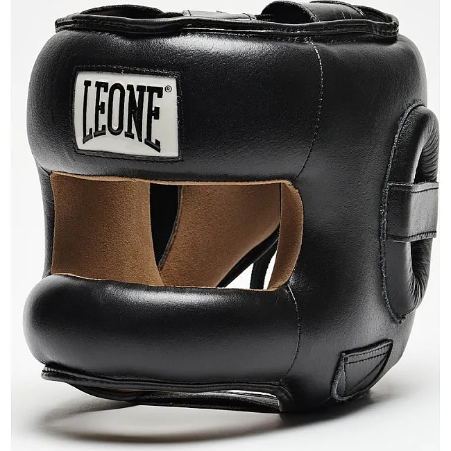 Боксерский шлем с бампером Leone CS425 Black (капа в комплекте)