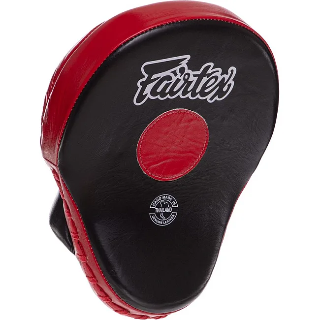 Лапа боксерская изогнутая тренировочная кожа FAIRTEX FMV9 24x19x5см 2штуки (Красный)