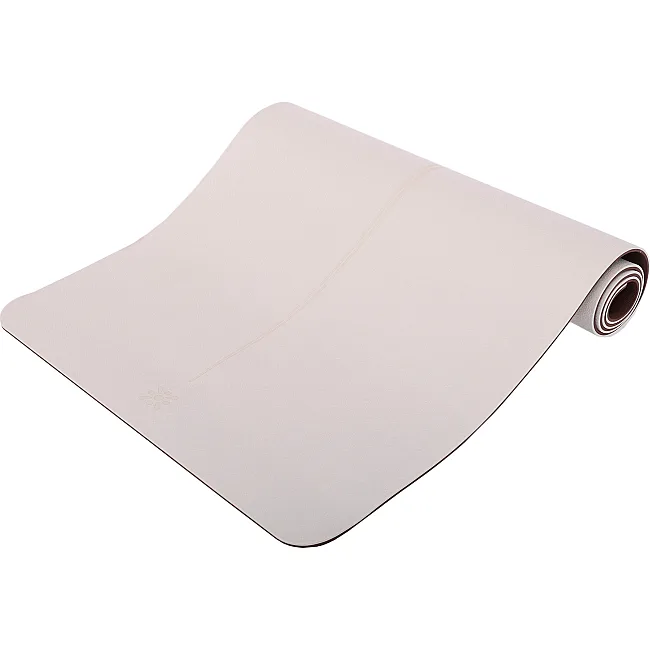 Коврик для йоги и фитнеса TPE двухслойный BLOOM LB7031 183x66x0,7см (Коричневый-белый)