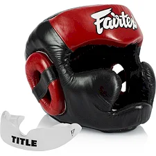 Боксерский шлем Fairtex HG13 Black/Red