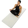 Коврик для йоги и фитнеса TPE двухслойный BLOOM LB7031 183x66x0,7см (Коричневый-белый)