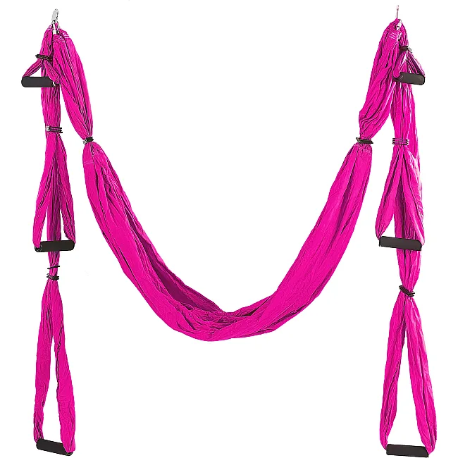 Гамак для йоги с ручками Antigravity Yoga SP-PLANETA FI-5323 (Малиновый)
