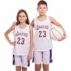 Детская баскетбольная форма NBA клуб L Angeles Lakers 23 BA-0563 (Белый-фиолетовый)