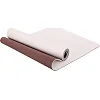 Коврик для йоги и фитнеса TPE двухслойный BLOOM LB7031 183x66x0,7см (Коричневый-белый)
