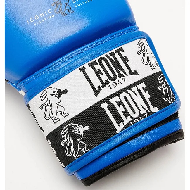 Боксерские перчатки Leone GN208 ICONIC Blue (бинты 4м. в комплекте)