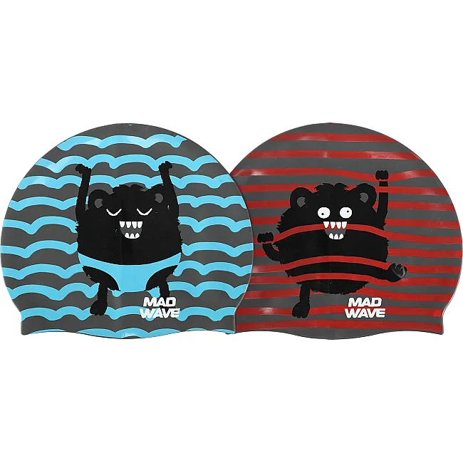 Шапочка для бассейна
 силиконовая юниорская MADWAVE
 Junior MONSTER M057309 (Голубой)
