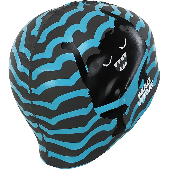 Шапочка для бассейна
 силиконовая юниорская MADWAVE
 Junior MONSTER M057309 (Голубой)