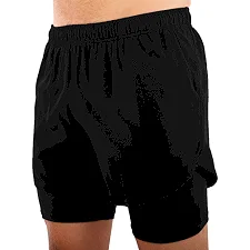 Спортивные шорты двойные 2 в 1 с тайтсами мужские LIDONG LD-9015 (Черный)