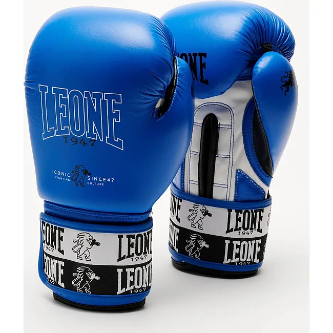 Боксерские перчатки Leone GN208 ICONIC Blue (бинты 4м. в комплекте)