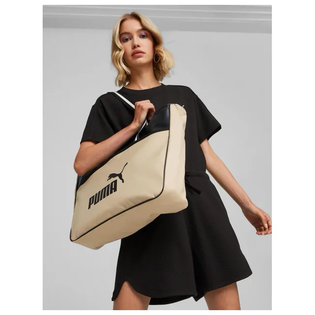 Сумка PUMA Campus Shopper 15L чорний, бежевий 31х41х12 см