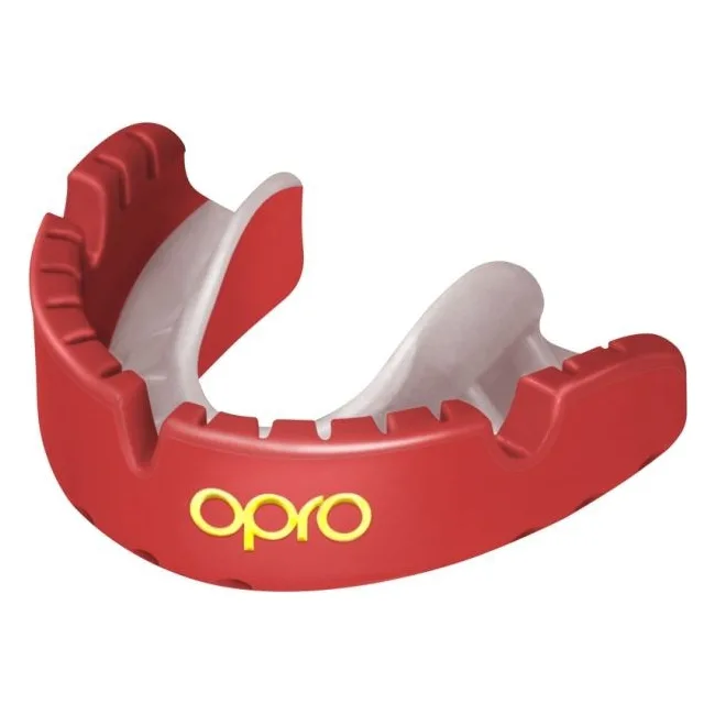 Капа OPRO Gold Braces под брекеты взрослая (возраст 11+) Red/Pearl (art.102506003)