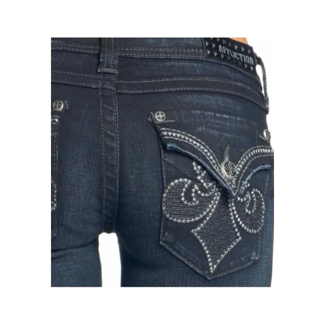 Джинси AFFLICTION Raquel Rugged Fleur Freefall Black