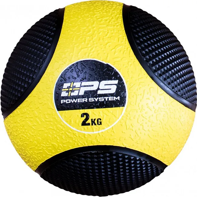 Медицинбол (медбол) POWER SYSTEM PS-4132 2кг. Black/Yellow