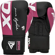 Перчатки для бокса RDX F4 Hook & Loop Pink Black