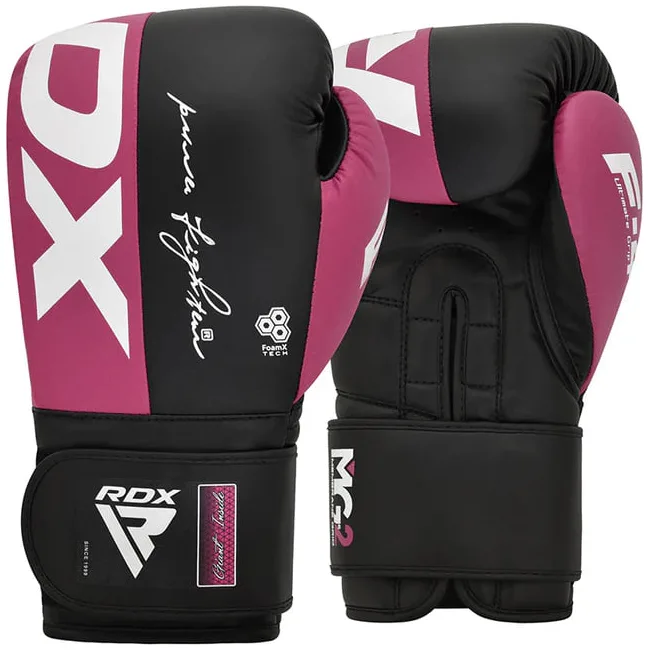 Перчатки для бокса RDX F4 Hook & Loop Pink Black