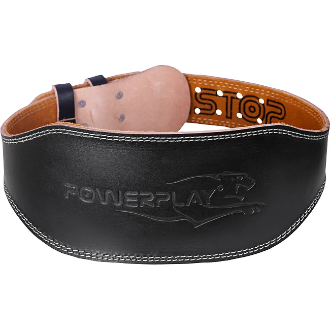 Пояс для становой тяги POWERPLAY 5086 кожаный Черно-коричневый