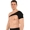Бандаж для плеча компрессионный фиксатор плечевого сустава Shoulder Support SIBOTE ST-7493-L левый 1шт (Черный)