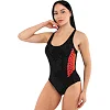 Купальник женский слитный SP-SPORT PL-7666 (Черный-оранжевый)