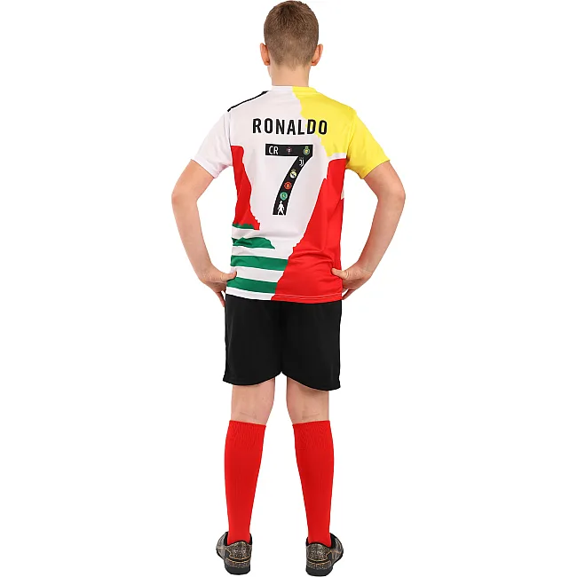 Дитяча футбольна форма RONALDO 7 SP-SPORT CO-7366 (Білий-чорний)