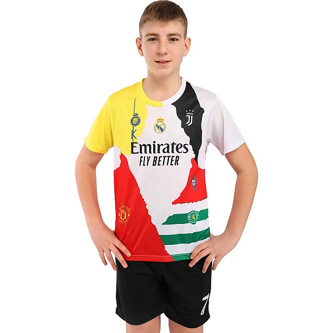 Дитяча футбольна форма RONALDO 7 SP-SPORT CO-7366 (Білий-чорний)