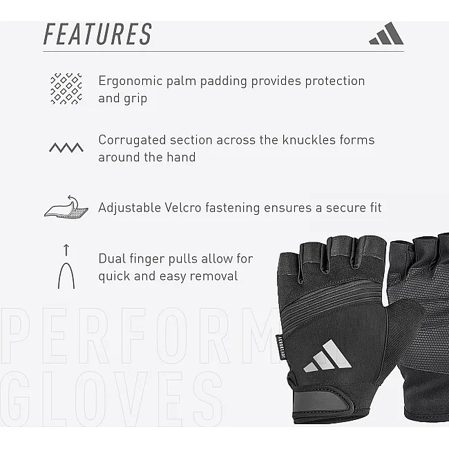 Перчатки для тренинга Adidas Performance Gloves серый XL