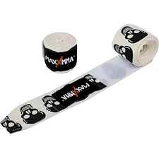 Бинты для бокса с принтом Череп бамбук 2штуки MAXXMMA WR05-120 3м (Белый-черный)