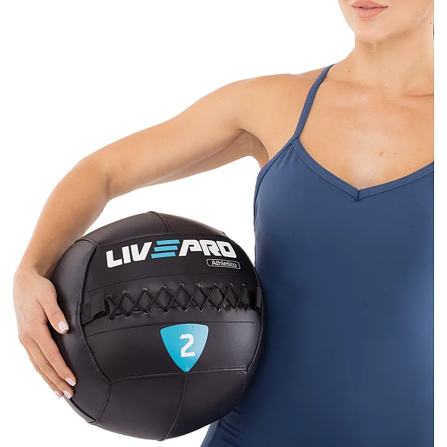 Мяч набивной медицинский для кроссфита WALL BALL LiveUp LP8103-2 2кг