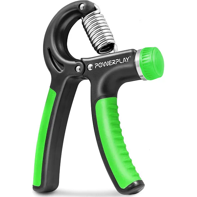 Кистевой эспандер POWERPLAY PP-4323 с регулируемой нагрузкой 10-40 кг. Strength Grip Черно-зеленый
