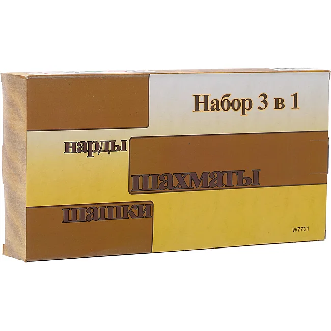 Шахи нарди 3 в 1 набір настільних ігор дерев'яні SP-SPORT
 W7721
 24x24см